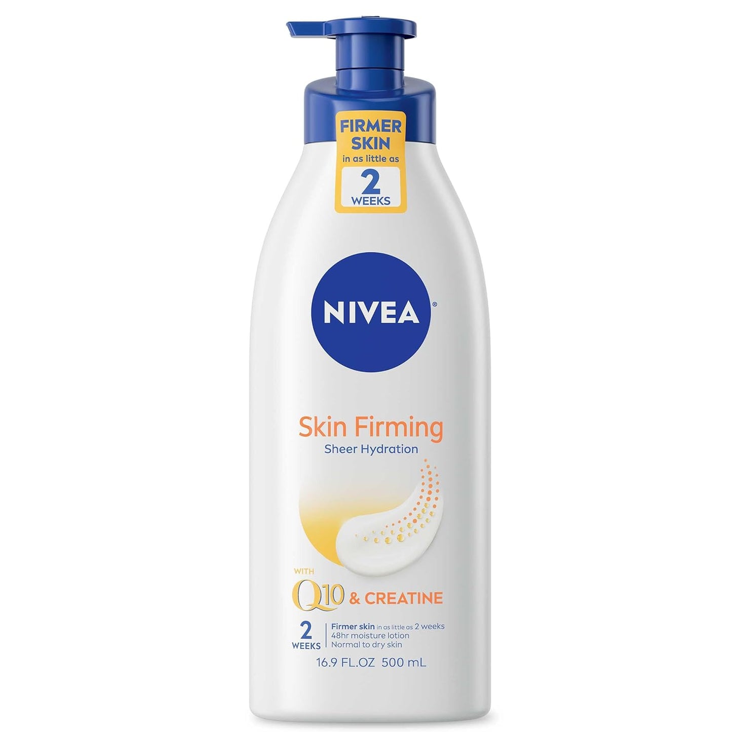 NIVEA Skin Firming Hydrating Body Lotion - With Q10 For Normal Skin - 16.9 fl. oz. Pump Bottle (2PK)