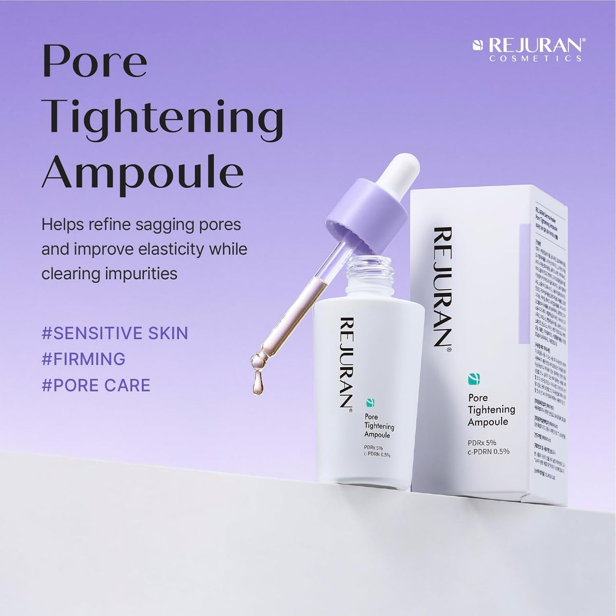 REJURAN Pore Tightening Ampoule, PDRx 5% & c-PDRN® 0.5%, 1.01 fl oz