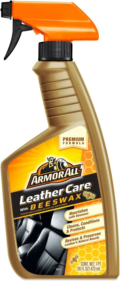 Armor All Karleer Skoonmaker Spuit, Byewas Leersorgspuit vir Motors, Vragmotors, Motorfietse (473 ml)