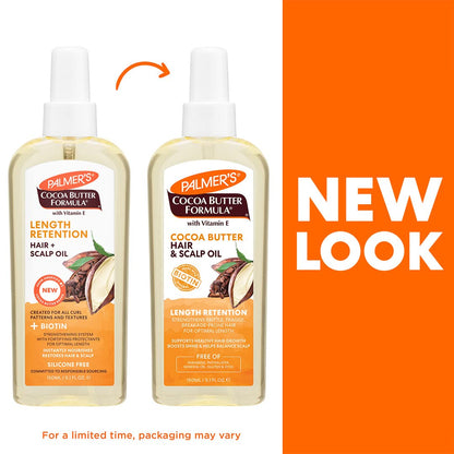 Palmer's Cocoa Butter & Biotin Length Retention Hair and Scalp Oil, 5.1 oz (Packaging May Vary)