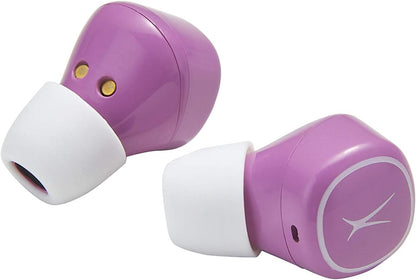 Altec Lansing Nanobuds – Ware Draadlose Oorfone met Laaistasie, TWS Waterdigte Bluetooth Oorfone met Aanraakbeheer vir Reis, Sport, Hardloop, Werk (Perserige Pienk)