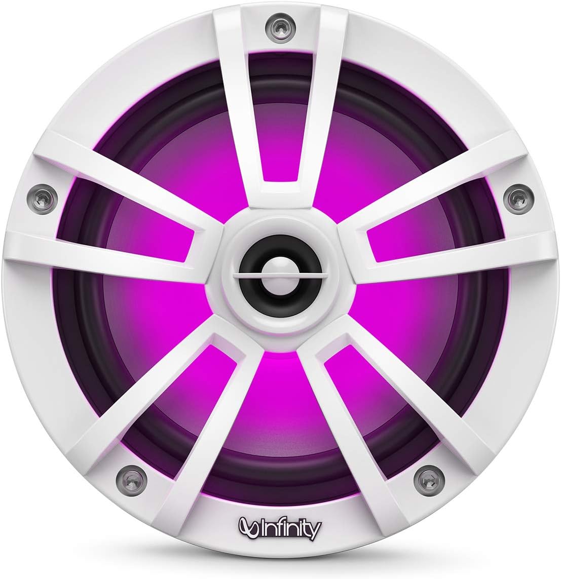 Infinity Marine Boat 6.5 Inch RGB LED Coaxial Speakers - White