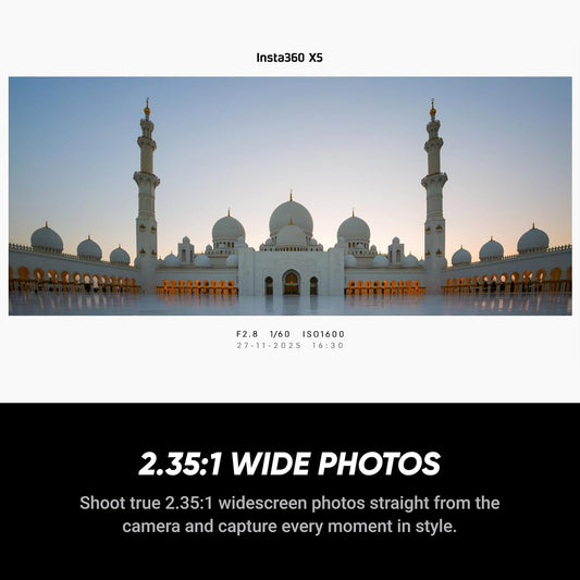 Insta360 X5 Photography Grip Bundle (Satin White) - Waterproof 8K 360 Camera, Leading Low Light, Invisible Selfie Stick Effect, Rugged and Replaceable Lens, 3-Hour Battery, Built-in Wind Guard