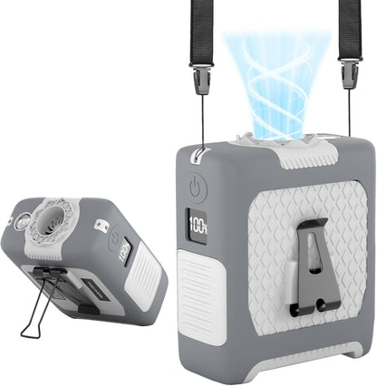 10000mAh Draagbare Middellyfwaaier met Flitslig - 5 Spoed - Wit