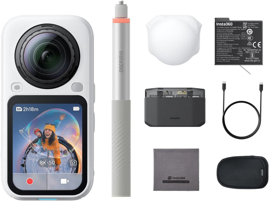 Insta360 X6 Essentials Bundle (White) - 8K 360 Camera with 1/1.1'' Sensors