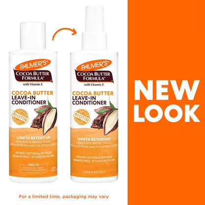 Palmer's Cocoa Butter & Biotin Length Retention Leave-In Conditioner, Strengthen, Minimize Frizz and Detangle Hair, Suitable for All Curly Hair (8.5 0z)