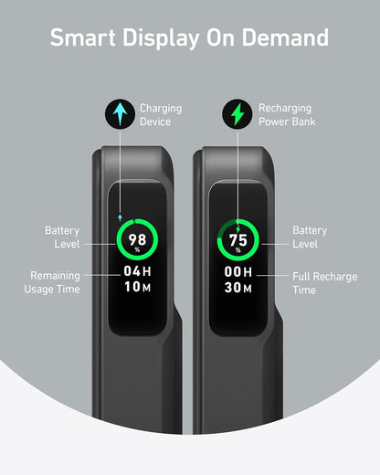 Power Bank, Qi2 Certified 15W Ultra-Fast MagSafe-Compatible Portable Charger, 10,000mAh Battery Pack with Smart Display and Foldable Stand - Black (Copy)