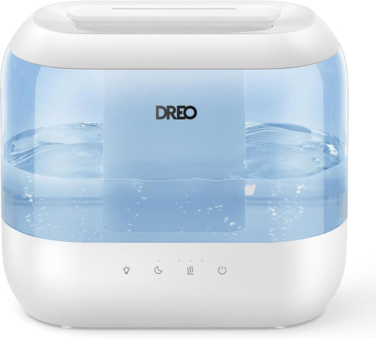 Humidifiers Top Fill 4L Supersized Cool Mist w/ Oil Diffuser and Nightlight, 36H Runtime, Quiet Ultrasonic - White