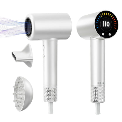 CONFU Haardroër, 110000 RPM Vinnigdraaiende Haardroër met Magnetiese Diffuser en Konsentrator, Professionele Liggewig Ioniese Haardroër vir Vroue en Mans