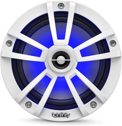 Infinity Marine Boat 6.5 Inch RGB LED Coaxial Speakers - White