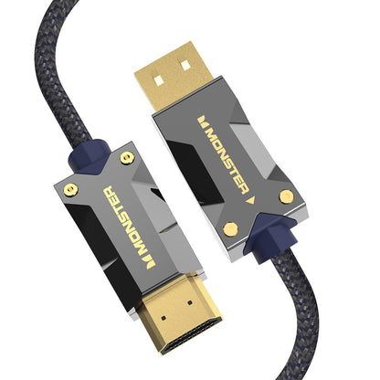 Monster M-reeks Aktiewe Optiese Kabel Lightwave Gesertifiseerde Premium HDMI 2.1-48 Gbps Kabel met Aluminium Ekstrusie Konnektor, V-Grip, Duraflex Beskermende Baadjie - Ondersteun 8K @ 60HZ, 4K @ 120HZ, 16.4 VT