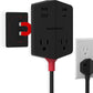 Monster Power Shield: Magnetic Wall Outlet Extender, Multiple Plug Outlet with 2 AC Outlets, 3 USB-A Ports, & 1 USB-C Port (20W)