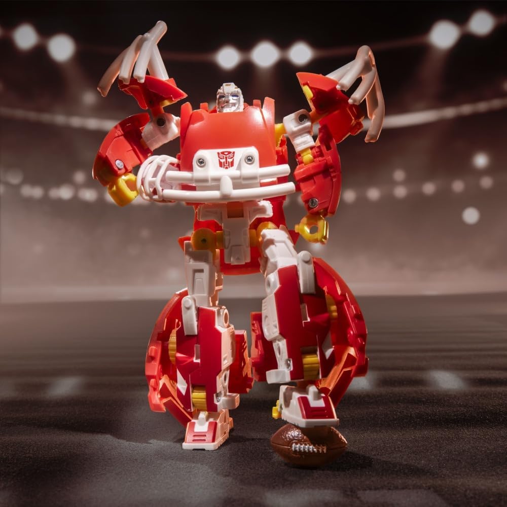 Transformers NFL Kansas City Chiefs KC-59, 5.5-Inch Action Figure Changes from Robot to Helmet, Football Toys for Ages 8+