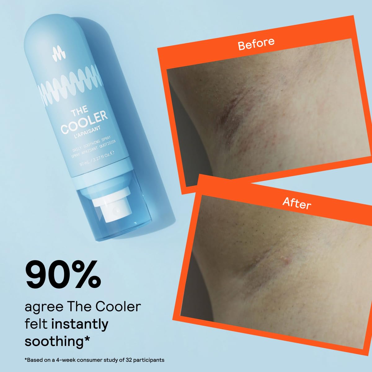 Meridian The Cooler Daily Soothing Spray, Intimate After Shave for Pubic & Bikini Area, Armpits, Healing Mist for Women & Men, Treats Redness, Razor Burn & Itchiness, Instant Cooling Effect