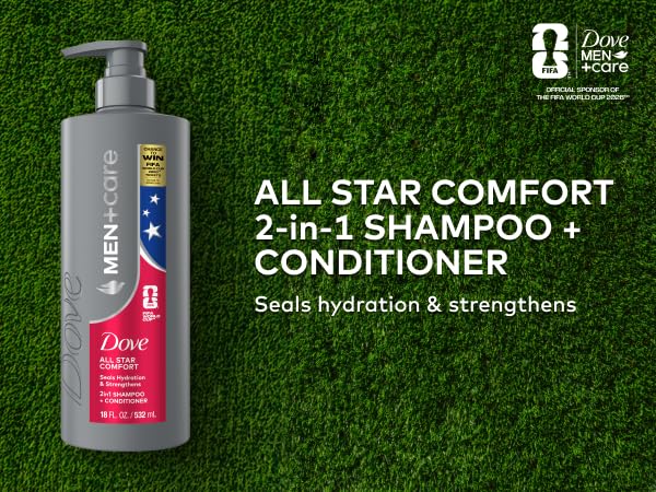DOVE MEN + CARE Hair Care All Star Comfort to Seal Hydration & Strengthen Hair, 18 Fl oz (2 CT)