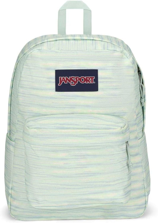 JanSport SuperBreak One-rugsakke - Duursame, Liggewig-sak met 1 Hoofkompartement, Voorste Nutssak met Ingeboude Organiseerder - Premium-rugsak - 70's Space Dye Fresh Mint
