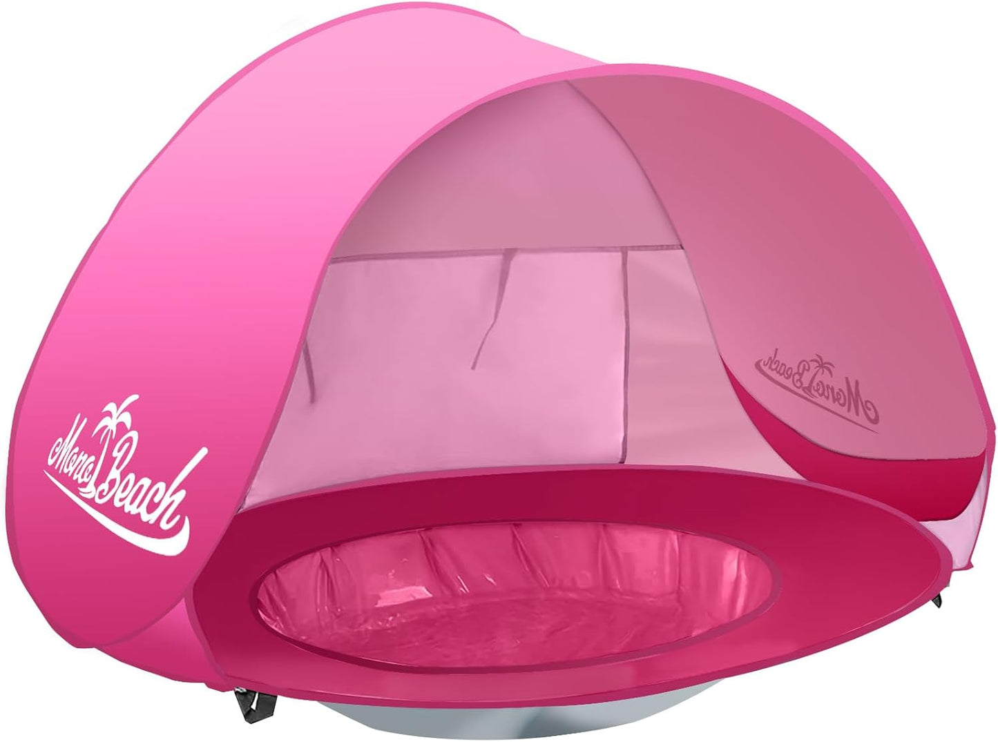 Beach Tent Pop Up Portable Shade Pool UPF50+ UV Protection Sun Shelter for Infant with Easy Set Up Canopy (Pink Beach Tent)