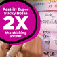 Post-it Super Sticky Notes, Lined, 4 in. x 6 in., 4 Pads, 45 Sheets per Pad, Wanderlust Pastels - (Pack of 2)