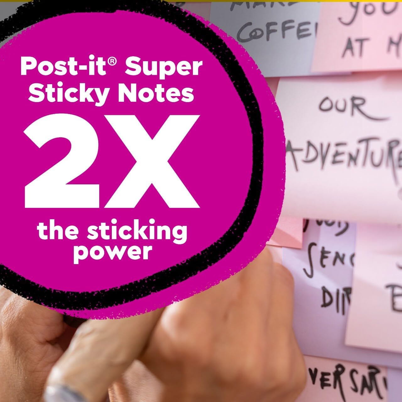 Post-it Super Sticky Notes, Lined, 4 in. x 6 in., 4 Pads, 45 Sheets per Pad, Wanderlust Pastels - (Pack of 2)