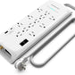 Monster 6ft White Power Strip and Tower Surge Protector, Heavy Duty Protection with 4050 Joule Rating, 12 120V-Outlets, 1 USB-A, and 1 USB-C Ports - Ideal for Computers, Home Theatre, Home Appliances