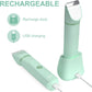OLOV Electric Body Hair Trimmer - Groin Trimmer for Men - Bikini Trimmer Women - Wet/Dry Shaver Groomer, Replaceable Ceramic Blade Heads, USB Recharge Dock, Waterproof Hygiene Razor, Green