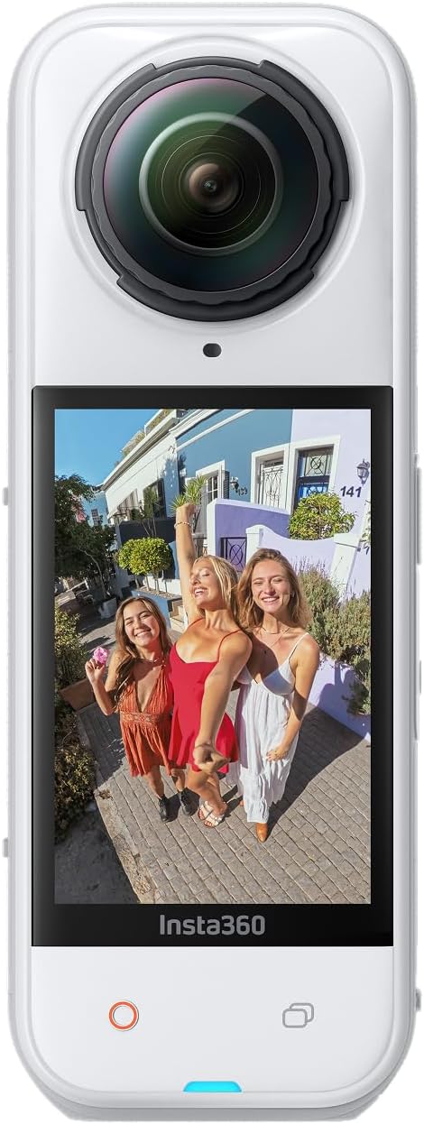 Insta360 X5 (Satin White) - Waterproof 8K 360° Action Camera, Leading Low Light, Invisible Selfie Stick Effect, Rugged and Replaceable Lens, 3-Hour Battery, Built-in Wind Guard, Stabilization