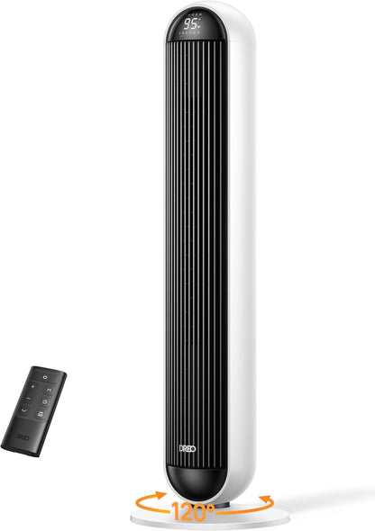 Toringswaaier- en Verhitterkombinasie, 8.9m/s Staande 17 Vlakke, 6 Modes, 120° Ossillasie, 107 cm, 12H Afteltyd, 25dB Stil, m/ Afstandbeheer, vir Kantoor, Groot Kamer - Wit