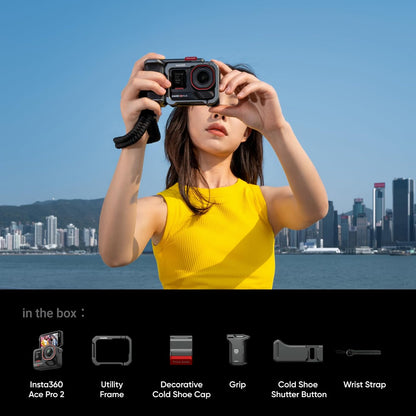 Insta360 Ace Pro 2 Xplorer Bundle Single Battery- 8K Waterproof Action Camera Co-Engineered with Leica, 1/1.3" Sensor, Dual AI Chip, Leading Low Light, Superior Audio, Flip Screen & AI Editing