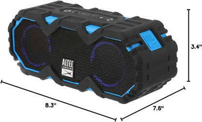 Altec Lansing LifeJacket Mini - Waterdigte Bluetooth-luidspreker met Lig, Draagbare Koordlose Luidspreker vir Swembad, Strand, Stap, Sport, Kamp, 16 Uur Speeltyd, Dryf in Water