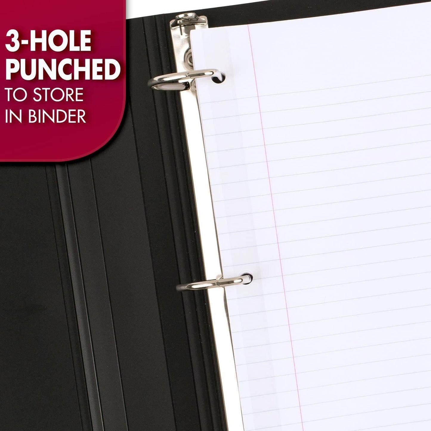Mead Loose Leaf Paper, Wide Ruled Filler Notebook Paper, Reinforced, 8" x 10-1/2", 100 Sheets, Fits 3-Ring Binder (Pack of 2)