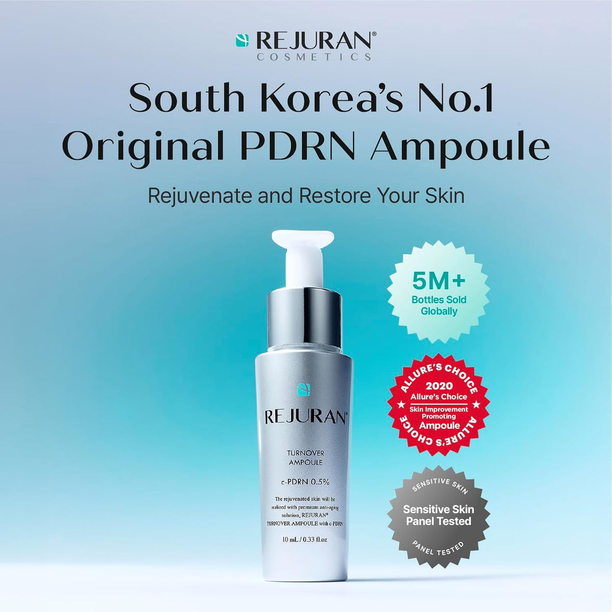 REJURAN Turnover Ampoule, c-PDRN® Face Serum, 0.33 fl oz Travel Size