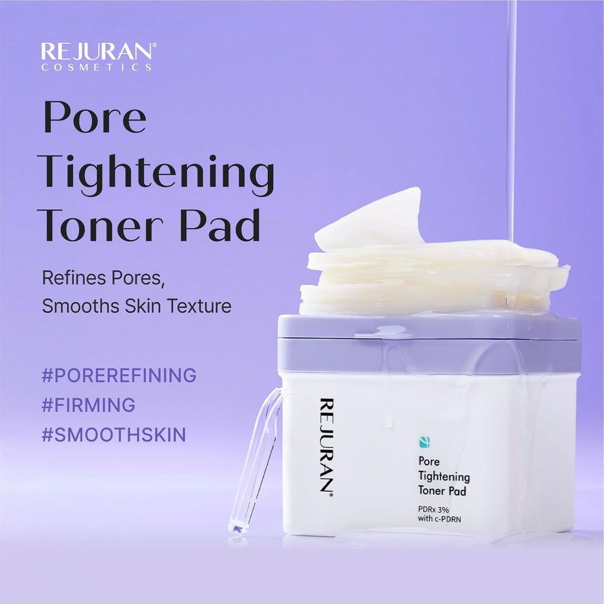 REJURAN Pore Tightening Toner Pads, PDRx 3% & c-PDRN®, 60 Pads, 7.43 fl oz