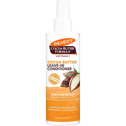 Palmer's Cocoa Butter & Biotin Length Retention Leave-In Conditioner, Strengthen, Minimize Frizz and Detangle Hair, Suitable for All Curly Hair (8.5 0z)