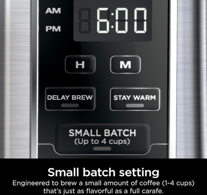 Ninja 12-Koppie Programmeerbare Koffiemaker 60oz Waterreservoir, Vertraagde Brou-funksie - Swart/Vlekvrye Staal