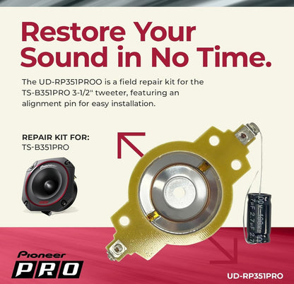 Pioneer UD-RP351PRO Herstelstel - Vervangingsdiafragma TS-B351PRO 3-1/2" P.R.O. Reeks Koeël Tweeter