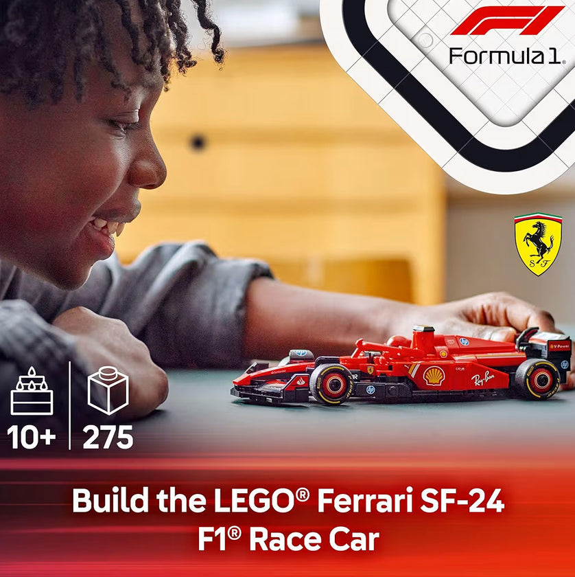 LEGO Speed Champions Ferrari SF-24 F1 Resiesmotor-Speelgoed - Boustelle vir Kinders