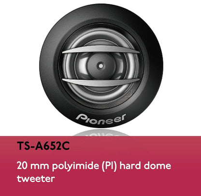 PIONEER TS-A652C, 2-rigting motorluidsprekers, volle omvang, helder klankgehalte, maklike installasie en verbeterde bassreaksie, 6.5” luidsprekers