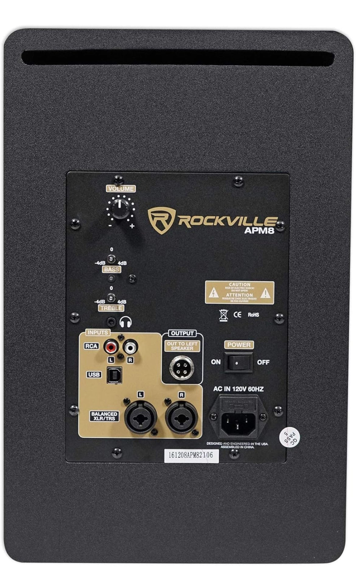 Rockville APM8B 8" 2 voies 500 W haut-parleurs de monitoring de studio actifs/amplifiés USB (paire)