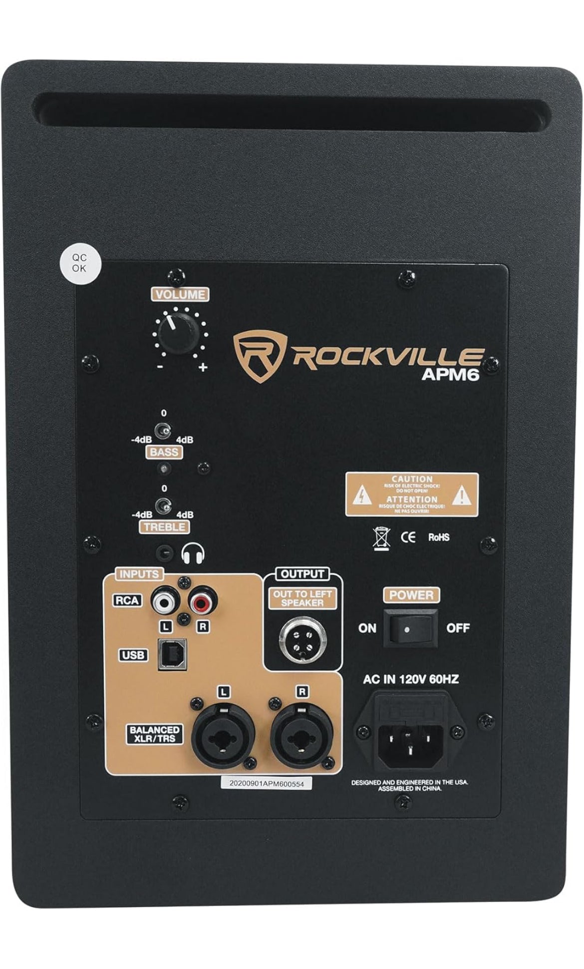Rockville Apm6c 6.5" 2-Way 350W Active/Powered USB Studio Monitor Speakers Pair