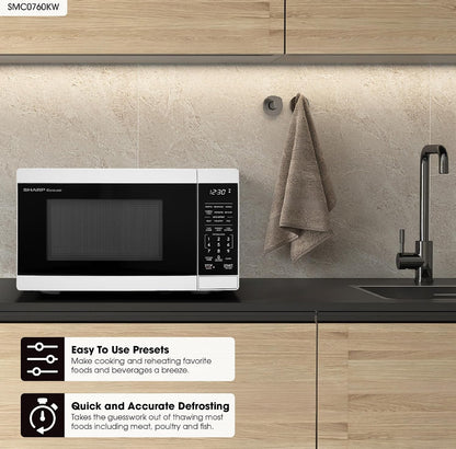 Sharp SMC0760KW 0.7 cu. ft. 700W White Countertop Microwave Oven
700 Watt, Removable 10" Carousel Turntable