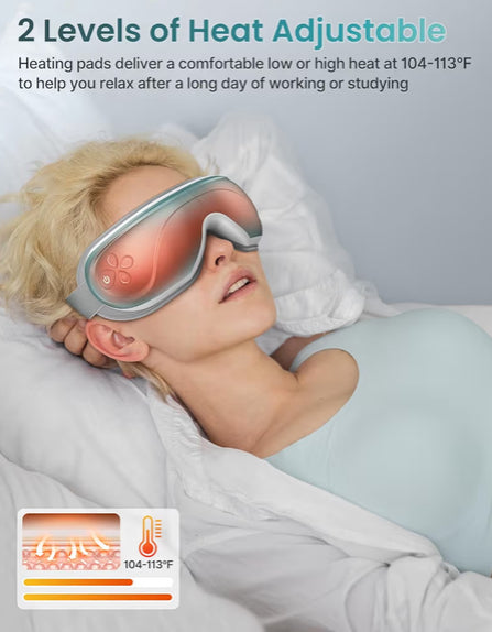 Eye Massager with Heat, Eye Mask for Migraine, Smart Sleep Mask for Dry Eyes Relax, Reduce Strain