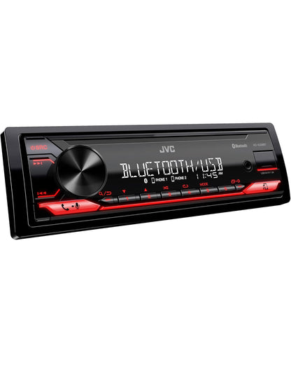 JVC KD-XD28BT Bluetooth-motorstereo met USB-poort – AM/FM-radio, MP3-speler, hoëkontras-LCD, 50 Watt, afneembare voorpaneel – Enkel DIN – 13-band EQ