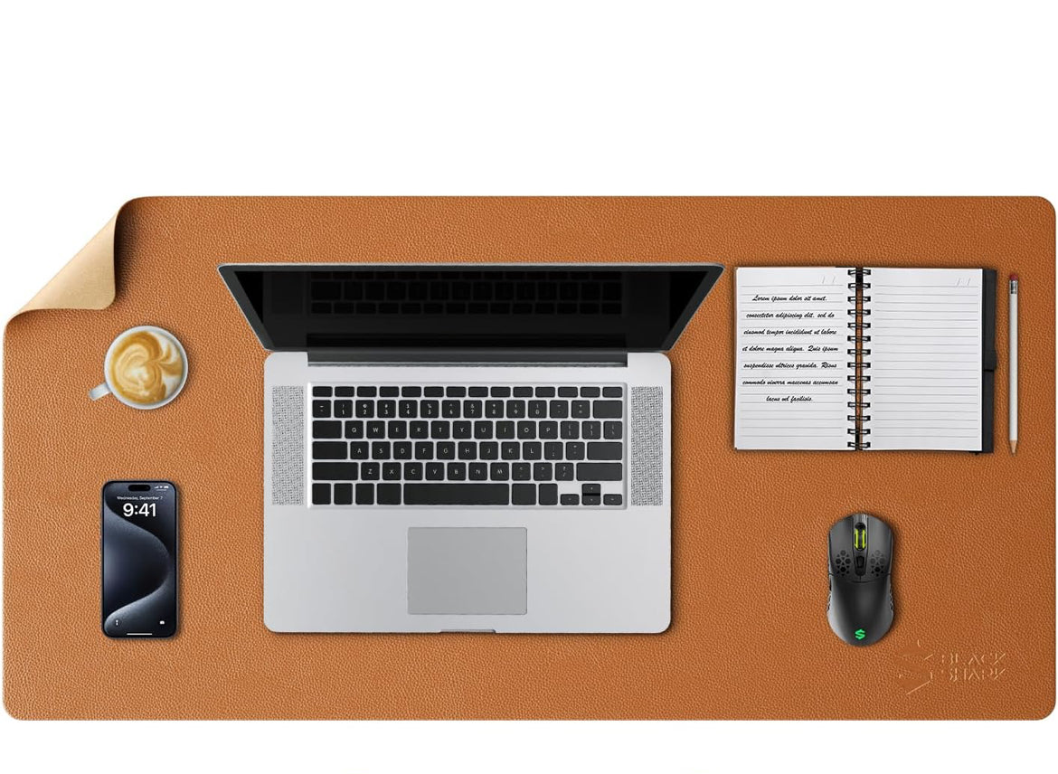 Black Shark Non-Slip Desk Mat, Gaming Mouse Pad (23.6" x 13.7" x 0.12")- Manta P8 Brown