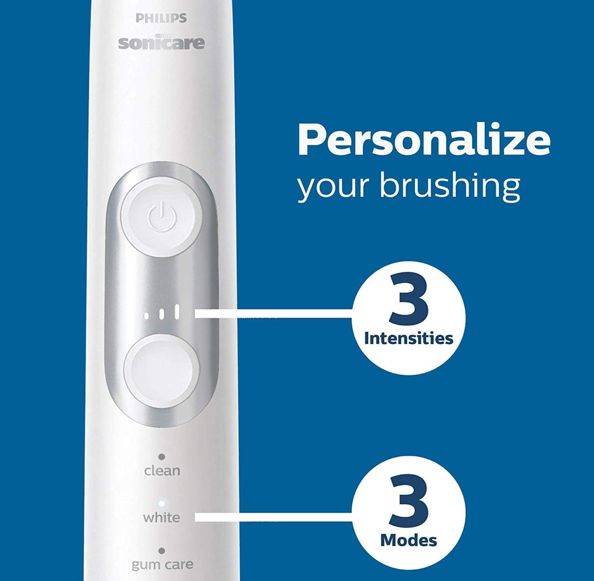 Brosse à dents électrique rechargeable Philips Sonicare ProtectiveClean 6500, avec capteur de pression, 3 modes de nettoyage, SmarTimer et QuadPacer, étui de voyage de charge – Bleu marine, HX6462/07