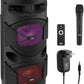 Rechargeable Portable Bluetooth PA Speaker 240W Dual 6.5" Indoor/Outdoor BT Karaoke Audio System-TWS, Party Lights, LED Display, FM/AUX/MP3/USB/SD, 6.5mm in, Carry Handle-Wireless Mic, Remote