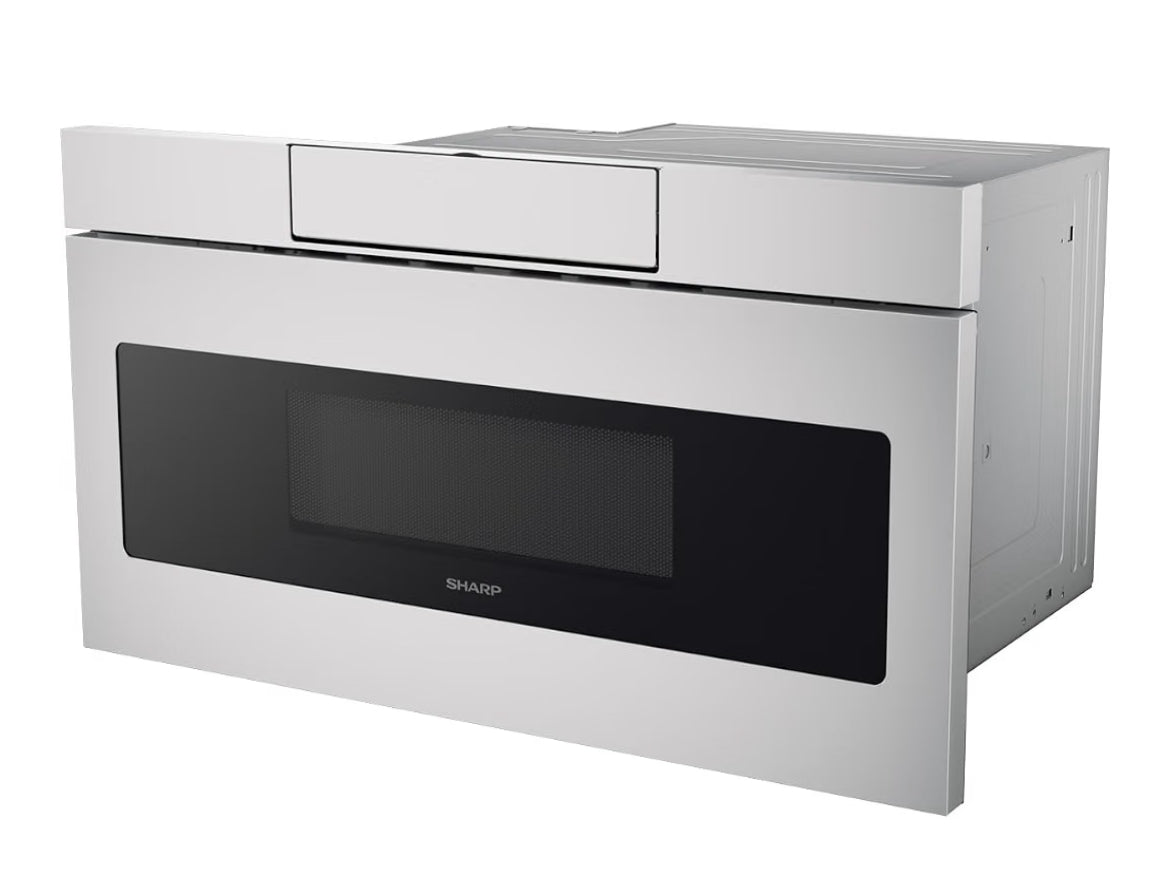 SHARP SMD3070ASY Microwave Drawer Oven, 30-inch, 1.2 Cubic Feet, 950 Watt, Concealed Angled Touch Control Panel with Digital LCD Display, Stainless Steel