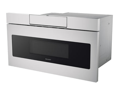 SHARP SMD3070ASY Microwave Drawer Oven, 30-inch, 1.2 Cubic Feet, 950 Watt, Concealed Angled Touch Control Panel with Digital LCD Display, Stainless Steel