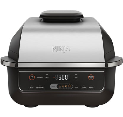 Ninja EG201 Foodi 6-in-1 Binnebraai met Lugbraai, Roostering, Bak, Broil & Dehidreer, 2de Generasie, Skottelgoedwasser Veilig, Swart/Silwer