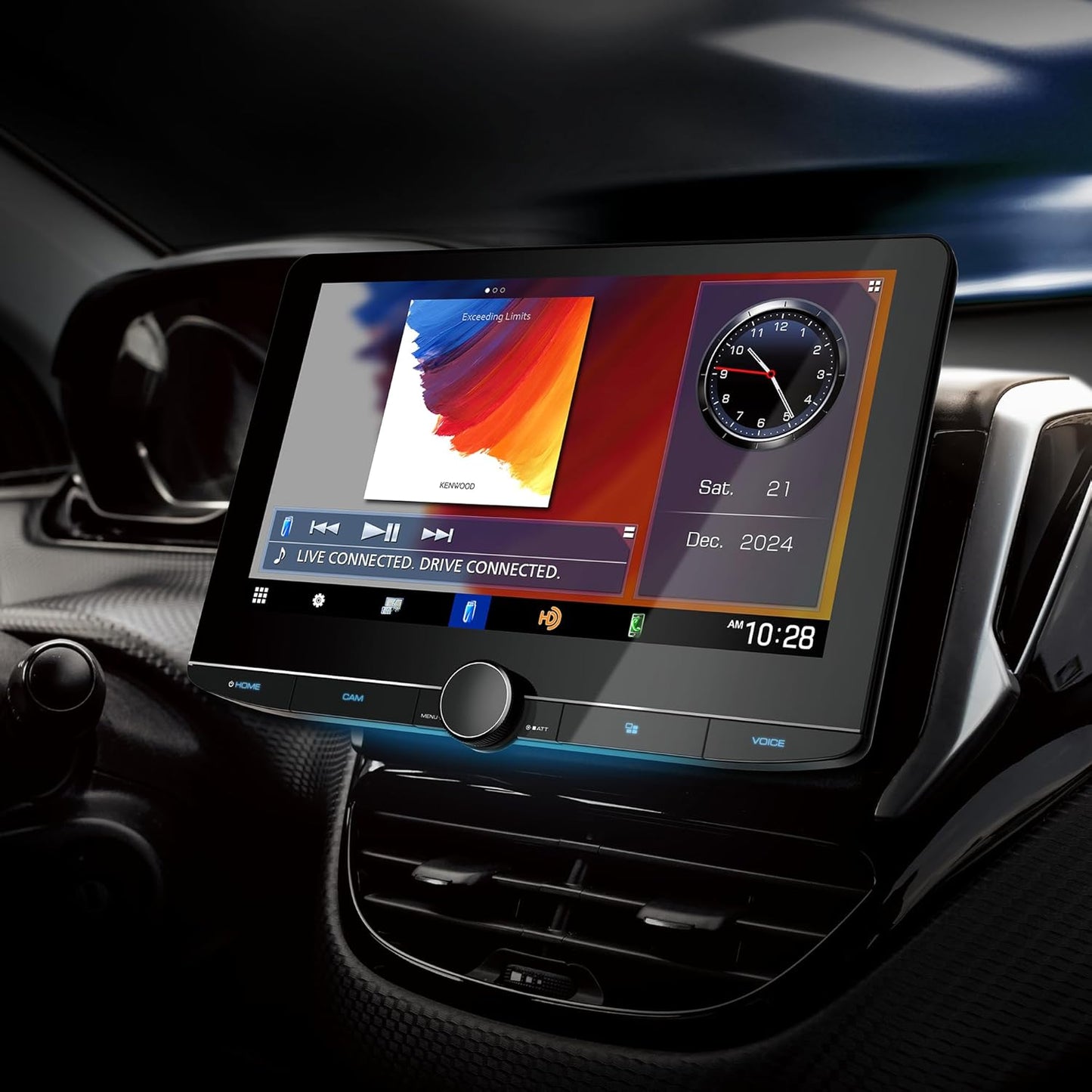 KENWOOD eXcelon Reference 10.1" Digital Multimedia Bluetooth Car Stereo with USB, 10.1" Floating Touchscreen HD Display, AM/FM HD Radio, Double DIN, Apple CarPlay or Android Auto, SiriusXM