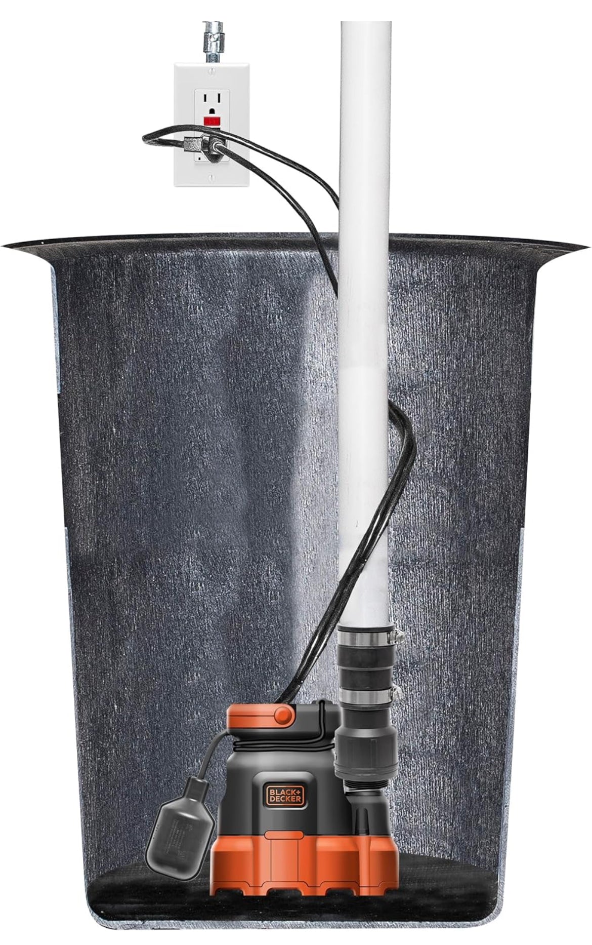 Black+Decker 1/3 HP Dompelbare Opgaarpomp, Pomp tot 2500 GPH